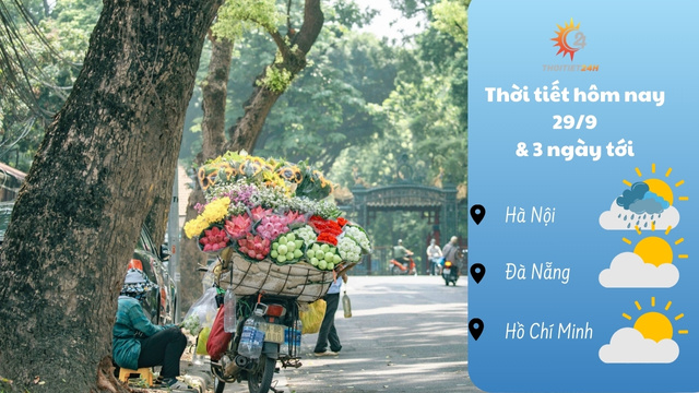 Dự báo thời tiết hôm nay 29/9/2024: Bắc Bộ mưa lạnh